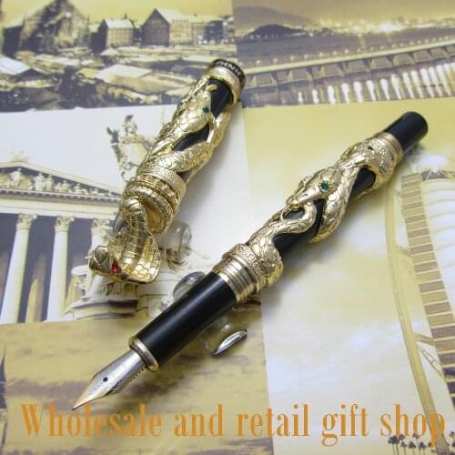Jinhao J01 snake type Fountain Pen with gift box White 3d-model Cobra metal gift ink pen