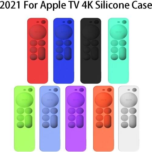 Silicone Dustproof Remote Control Cover For 2021 Apple TV 4 Remote Control Anti-Fall Shock-Resistant Protective Case Shell Bag B