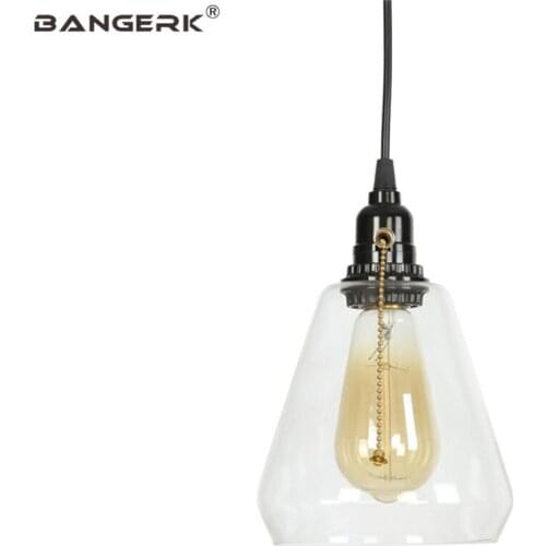Nordic Design Modern Pendant Light LED Single Head Glass Hanging Lamp Pull Switch Dining Room Bar Home Decor Luminaire Lighting