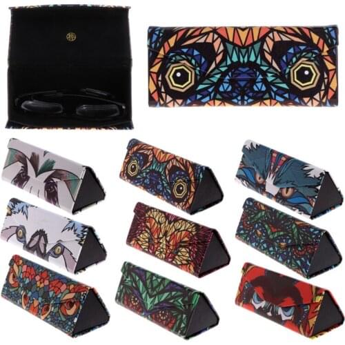 Triangle Foldable Glasses Case Cartoon Animal Eyeglasses Sunglasses Storage Box