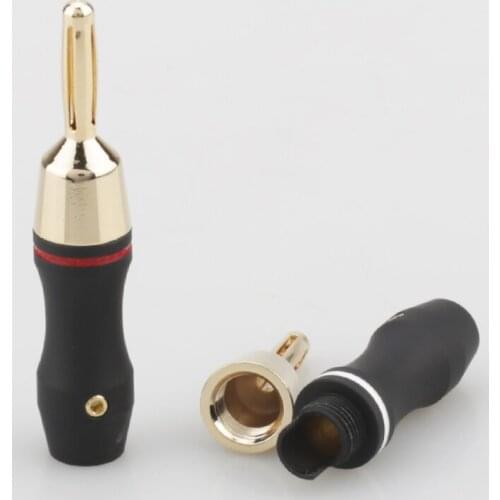 High Quality BL002 4mm Banana Plug Right Angle Gold-Plated Video Speaker Adapter Audio Connector Banana Connector