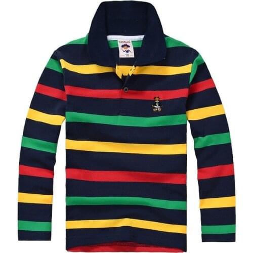 High quality brand childrens long-sleeved polo shirt boys warm cotton T-shirt