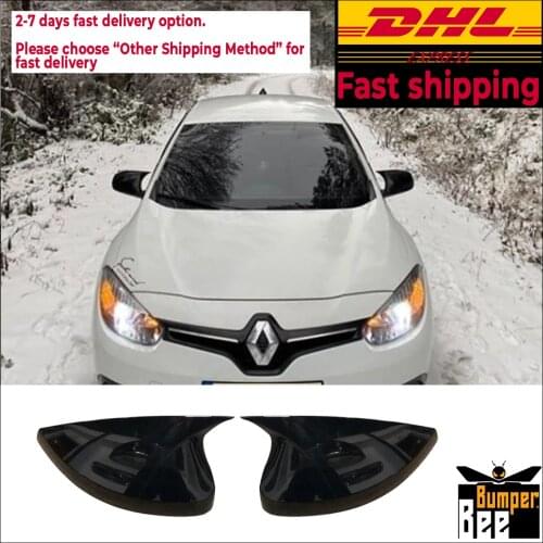 Mirror Cover for Renault Fluence 2009 2010 2011 2012 2013 2014 2015 2016 Accessory Bright Black BATMAN Case CAR Shield