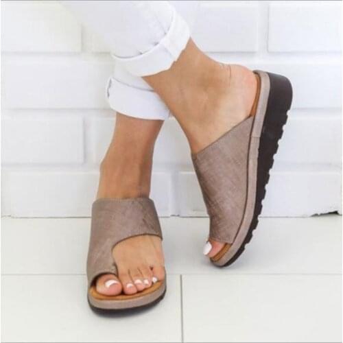 2021New Womens Sandals Female Shoes Comfy Platform Flat Sole Orthopedic Bunion Corrector Plus Size 35-43 Casual Shoes Woman