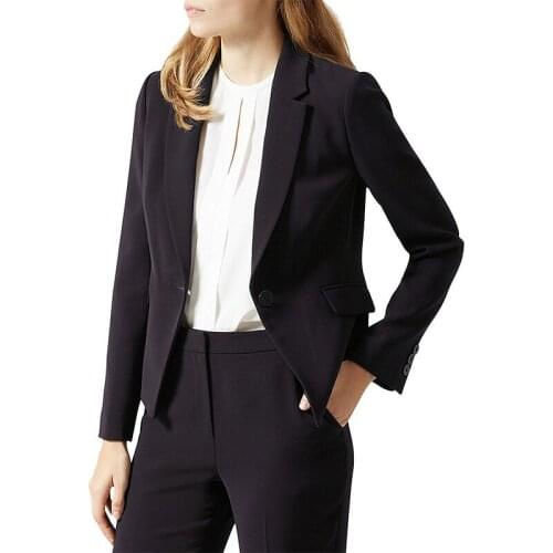 Jacket+Pants Slim Fit Women Business Suits Formal Office Ladies Work 2 Piece Set Pants Suits Female Trouser Suits Fold Back Suit
