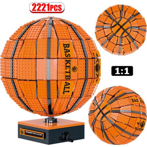 1:1 Moc City Technical Basketball Equipment Building Blocks Creative Classic Bricks Sports Ball DIY Toys For Boys Gifts