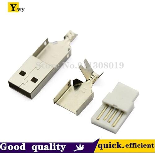10Sets/LOT USB A male welding wire connector male plug plug welding (one three-piece) three-piece set