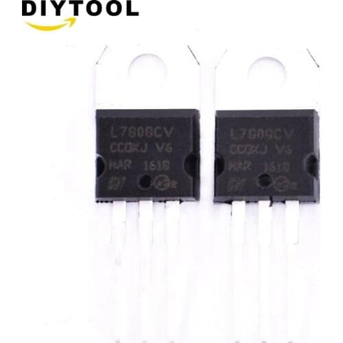 10PCS IC L7808CV L7808 7808 TO-220 ST Voltage Regulator 8V ST NEW GOOD QUALITY