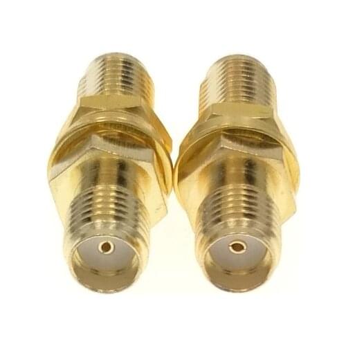 10PCS New SMA Jack To SMA Jack Female Bulkhead Straight RF Adapter Connector Goldplate