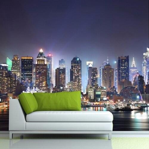 3d custom Photo Wallpaper New York City Night Wall Painting Art Mural Wallpaper Living Room TV Background Wall Papers Home Decor