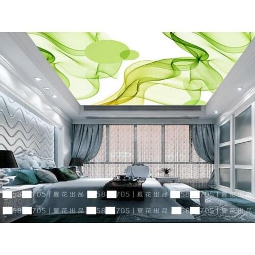 3d Stereoscopic Wallpaper Ceiling Europe Wallpaper For Walls Green dynamic lines Living Room Bathroom Wallpaper On The Ceiling