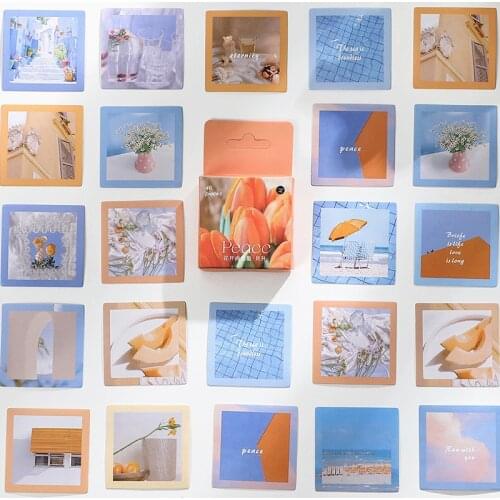 46pcs/cute tulip lavender flower series decorative sticker box scrapbook photo album diary washi stationery sticker