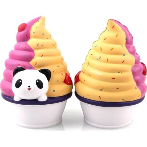 5pcs/lot Jumbo Squishy 17CM Kawaii Panda Strawberry Ice Cream Super Slow Rising Original Cute Cartoon Bread Cake Kids Toys Gift