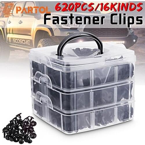 620 Pcs Universal Bumper Fastener Clips Side Skirts Door Retainer Rivet Fender Liner Trim Panel Install Car Body Push Pin Rivet