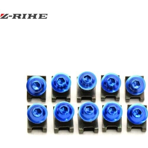 10X 6mm Motorcycle Fairing Body Bolts Spire Speed Fastener Clips Screw Spring Nuts Bolts for honda hornet 600 KAWASAKI Z 800