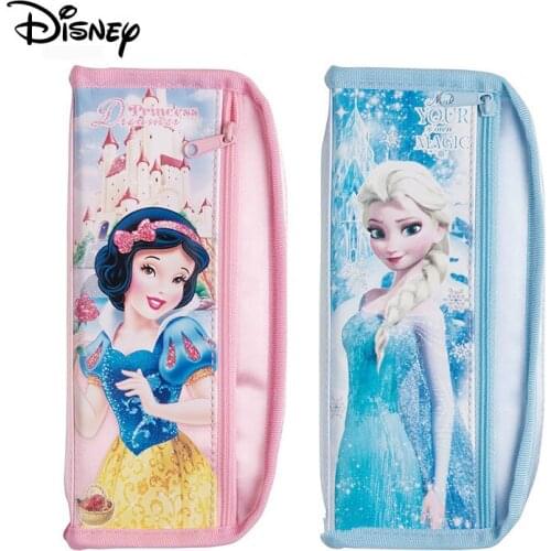 Disney Student Cartoon Large Capacity Pencil Case Snow White Elsa Storage Bag Mickey Minnie Stationery Bag Frozen pencil case