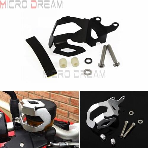 Black & Silver Motorcycle Front Brake Fluid Reservoir Guard Cover For BMW F800GS F700GS F 800 GS F 700 GS 2013-Later