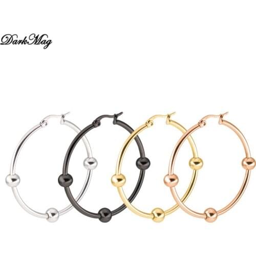 DarkMag 20-60mm Small Big Circle Hoop Earrings Statement Ear Ring Fashion Jewelry Gift Nightclub DJ 2020