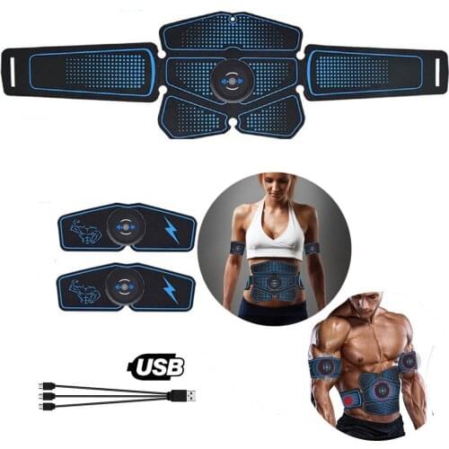 USB Rechargable Training Gear Muscles Electrostimulator Toner Abdominal Muscle Stimulator Trainer EMS Fitness Exercise Home Gym