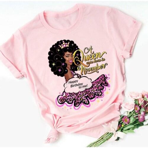 Happy Birthday To Me Black Queen Crown Month Gift Graphic Print T Shirts Funny Women T-Shirt Tops Tee Female Streetwear