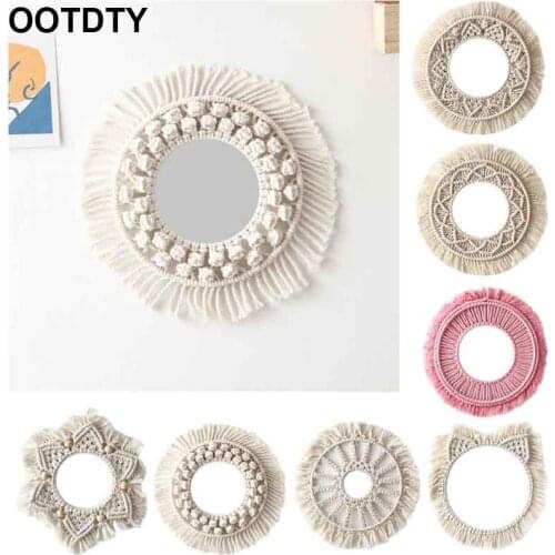 Macrame Tapestry Wall Hanging Decorative Mirror Bohemia Creative Home Art Wall Decorations Boho Decor Home