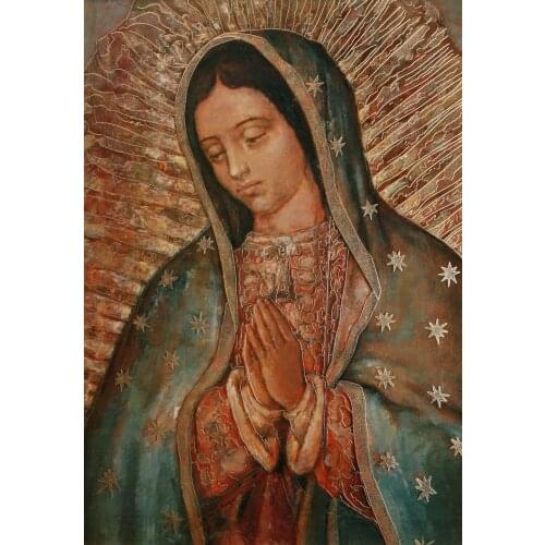 Good quality--original print art OUR LADY OF GUADALUPE Catholic PORTRAIT ART oil painting on canvas - good quality