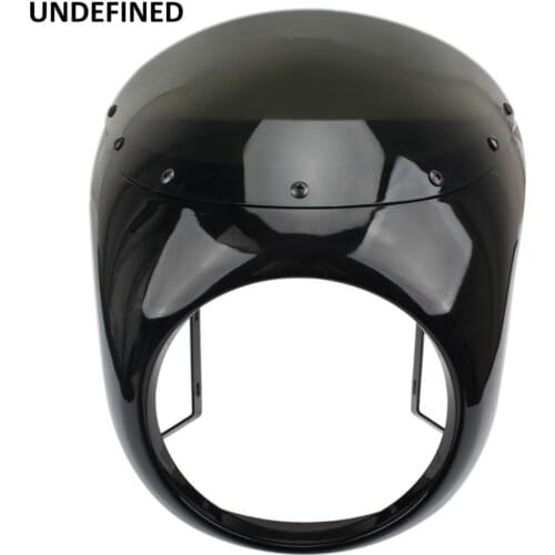 Motorcycle Headlight Fairing Cover Kit Screen Windshield Mounting Gloss Black Cafe Racer For Honda AJS Harley Cafe Racer Custom