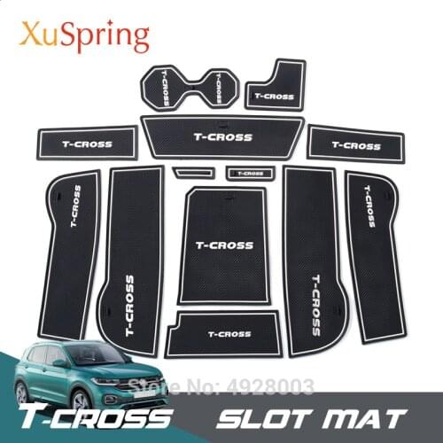 Door Groove Mat Anti-slip Cup Pad Interior Decorative Accessory Styling Gate Slot Cushion Fo VW T-cross Tcross 2019 2020 2021
