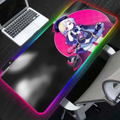 High quality xxl natural rubber mouse pad rgb non-slip anime keyboard pad gaming accessories led light tapis de souris desk mat