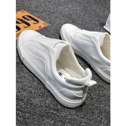 Spring student shoes mens Korean fashion versatile white board shoes lazy casual board shoes canvas shoes
