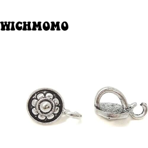 2019 New 20mm 5pieces/bag Zinc Alloy Round Flowers Connectors Clothes Decorative Charms DIY Earring Hair Jewelry Accessories