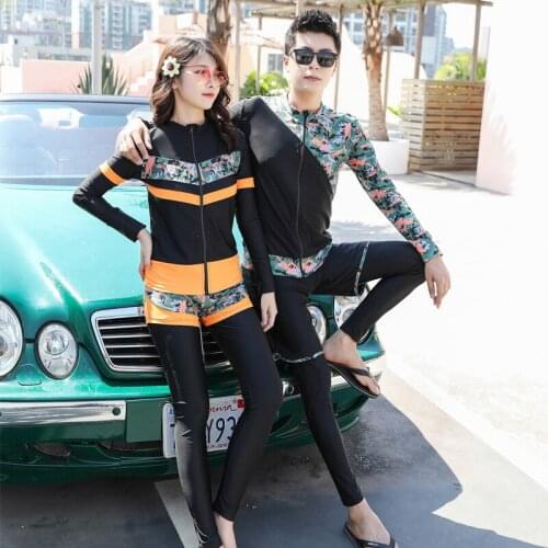 New Couple Quick Dry Swimsuit Rash Guards Men and Women Swimwear High Elastic Beachwear lover Long Sleeve Sun Protection Wetsuit