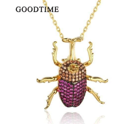 Cute Insect Pendant Necklaces For Women Jewelry Tianniu Beetle Pendant & Necklace with Pins Dress Coats Backpack Decoration Gift