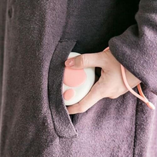 Cat Paw Cute Hand Warmer Winter Heater Portable Double Sided Quick Heating GXMA