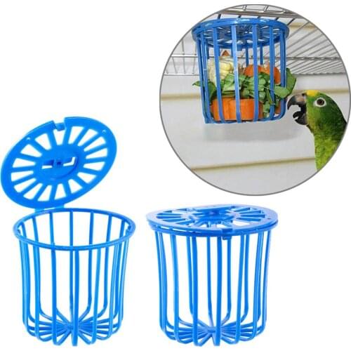 Multi-Purpose Cage Hanging Toys Bird Fruit Vegetable Feeder Basket Parrot Feeder Pet Bird Cage Feeder Supplies 2 Pcs