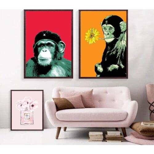 Modular Canvas Pictures Cartoon Painting Home Decor Orangutan Monkey Prints Poster Gorilla Living Room Modern No Frame Wall Art