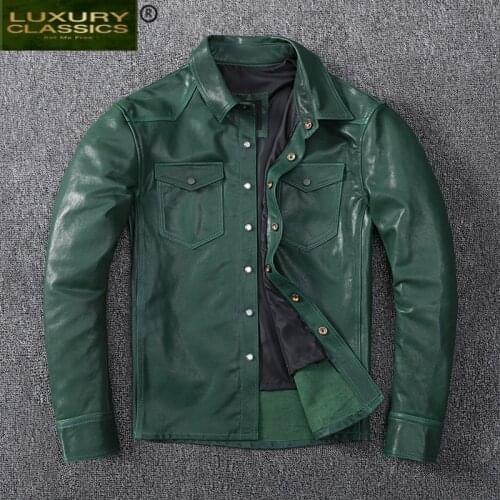 Natural Real Sheepskin Jacket Men Winter Mens Leather Jackets 2021 Streetwear Moto Biker 100% Genuine Leather Coat 2027