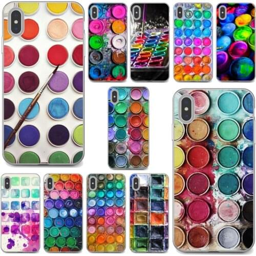 Watercolor-Set-Paint-Box-Pastel Soft Cases Covers For Samsung Galaxy A9 A8 Star Lite A3 A5 A7 A6 Plus 2018 2015 2016 2017