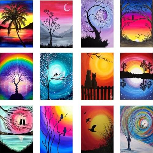 Landscape Series Hand Painted Oil Paint By Numbers Home Decor Hanging Painting Christmas Frameless Digital Painting Gift 40x50cm