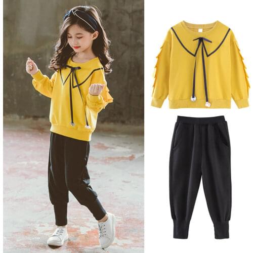 New Arrivals Spring Childrens Clothing Set Fashion Tracksuit For Girls Sports Suit 2PCS Clothes Sets 4 5 6 7 8 9 10 11 12 13 Y