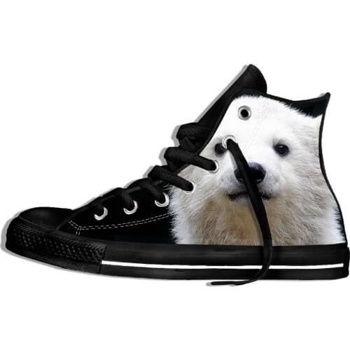 Casual Shoes Mens Balck Balck Small Bear Print Comfort Walking Shoes Lace Up Men Fashion Footwear Man And Woman