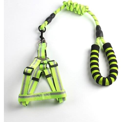 Durable Pet Harness And Leash Set, Dog nylon Strap Vest And Traction Rope For Outdoor Walking Pet comfort traction supplies