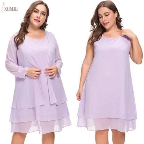 Chiffon Plus Size Short Mother Of The Bride Dresses With Jacket Suit Wedding Formal Party Gown