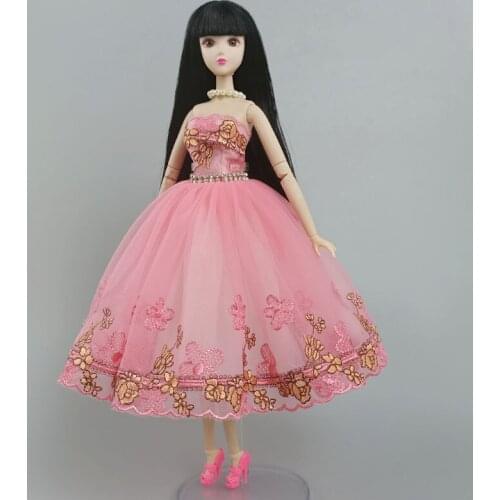 Pink Doll Accessories Cute Dancing Costume Ballet Dress For Barbie Doll Outfits 3-layer Skirt Clothes For Barbie Dolls Toy