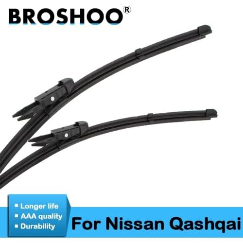 BROSHOO Car Wiper Blades Natural Rubber For Nissan Qashqai J10 J11 2006 2007 2008 2009 2010 2011 2012 2013 2014 2015 2016 2017
