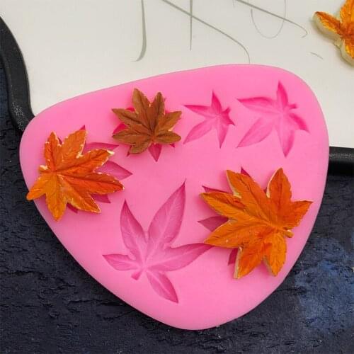 Maple leaf silicone mold leaf chocolate turn sugar cake decoration tool DIY soap mold resin mould