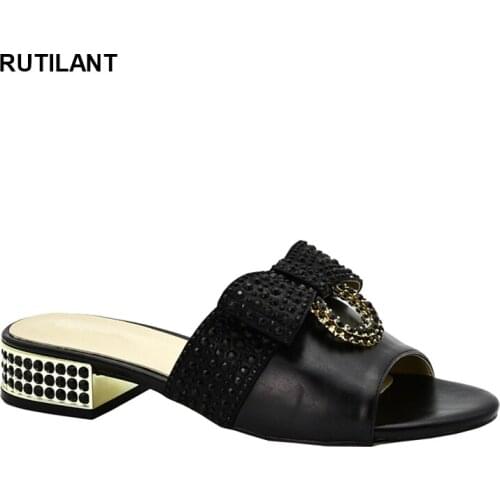 Womens Dress Shoes Open Toe Slingbacks Low (1cm-3cm) Women Pumps for Party Lady Sandals with Heels Italian Shoe with Rhinestone