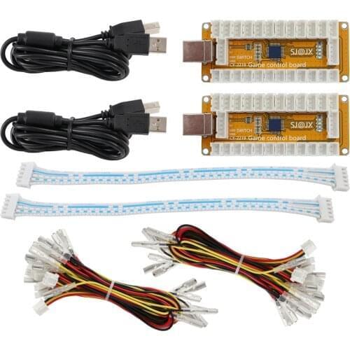 SJ@JX Arcade Game USB Encoder Zero Delay 2 Player Gamepad LED Button Joystick Controller for Nintendo Switch PS3 Raspberry Pi