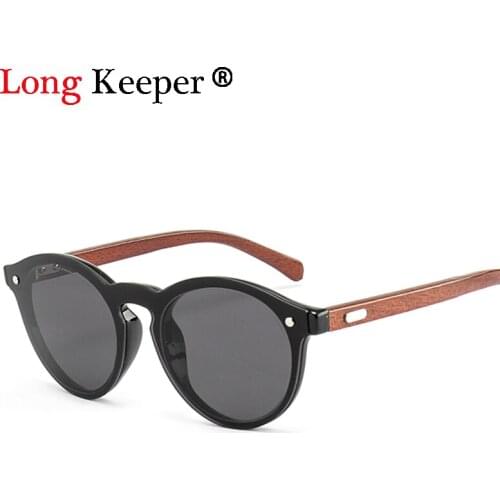 LongKeeper Vintage Handmade Sunglasses Women Original Wood Sun glasses Men Female UV400 Wooden Glasses Driver Sport Eyewears