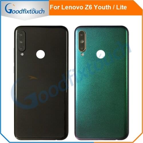 Back Cover For Lenovo Z6 Youth Z6 Lite L38111 Battery Back Cover Rear Door Housing Back Case With Camera Lens Black Green